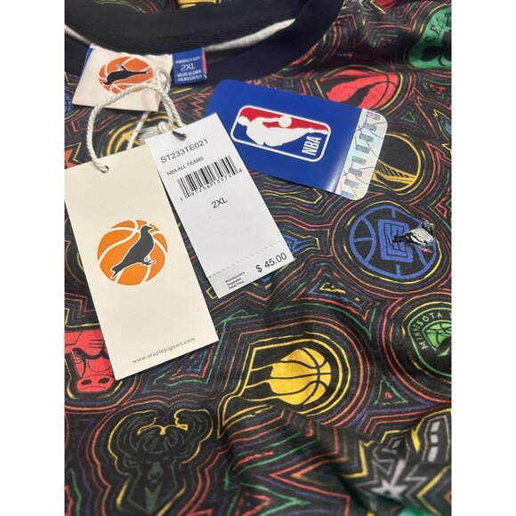 NEW Men's 2XL NBA X Staple Black All Teams Fusion T-Shirt 2XL NWT MSRP $45 - Picture 2 of 5